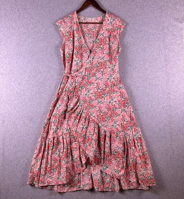 asymmetrical ruffle dress mango Women's 6 Pink Floral Wrap Tiered Boho Romantic stretchy dress Color:Chocolate Sherri Hill 56045 76-101