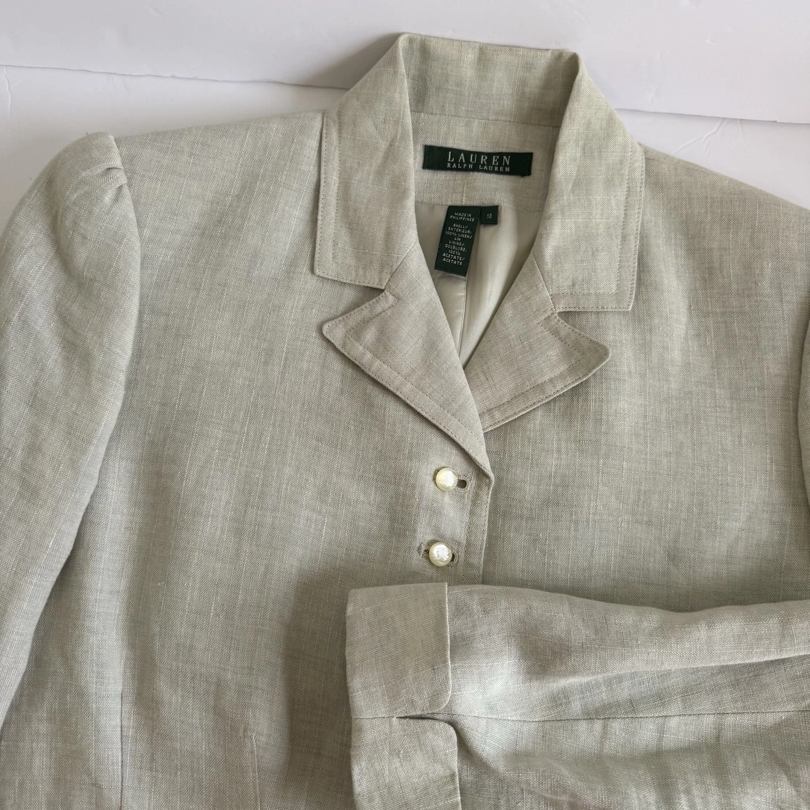 Lauren Ralph Lauren Linen Blazer Sz 10 Sage Green Tailored Lined Classic Preppy
Opens in a new windo