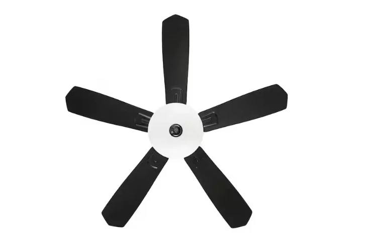 Hampton Bay Wellston II 44" Matte Black Dry Rated Ceiling Fan 5 Blades Light Kit - Image 3 of 4