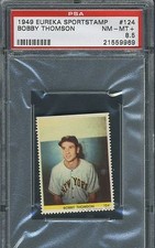1949 Eureka Sportstamp Bobby Thompson PSA 8.5