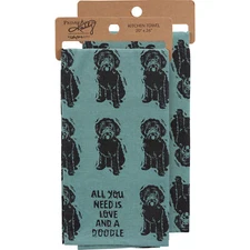 Doodle All You Need Is Love Kitchen Towel