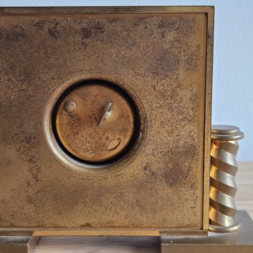 JE Caldwell Brass(?) Clock 8 Day Swiss #763 (Wind-Up/Fully Working) - Picture 10 of 16