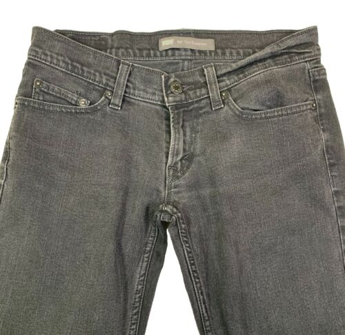 Levis 524 Jeans Girls 5 S/C Black Too Superlow Stretch Skinny 28x28.5 Actual - Picture 3 of 13