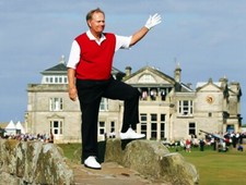 8x10 Color of Jack Nicklaus' final time on the bridge at St. Andrews.