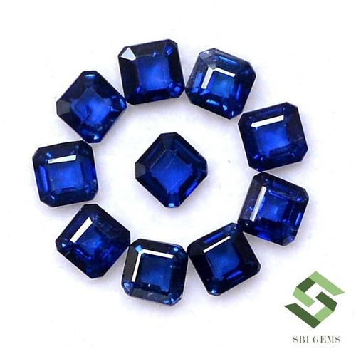 4x4 mm Natural Blue Sapphire Octagon Cut Lot 10 Pcs 3.81 CTS Loose Gemstones - Picture 2 of 7
