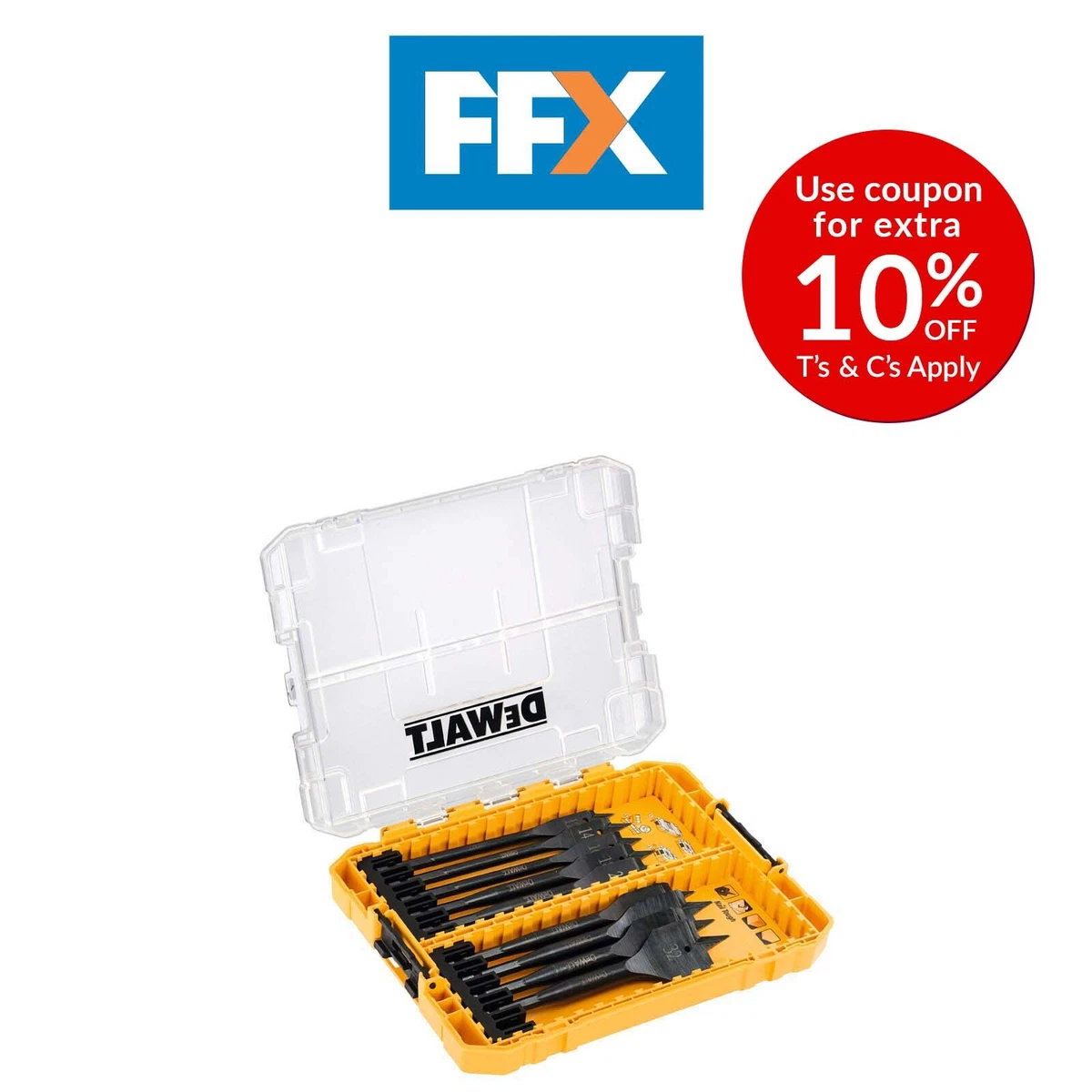 Dewalt DT70751QZ Extreme Flat Bit Set 9pc In Tough Case For TStak