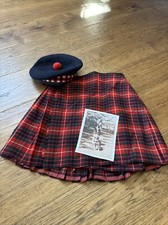 VINTAGE Authentic Scottish child KILT Scotland Red Blue green plaid With Photo