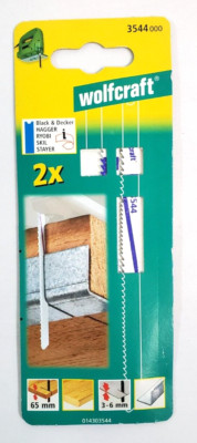 Wolfcraft Stichsägeblätter 3544000 130 mm U-Schaft 2 Stück Sägeblätter