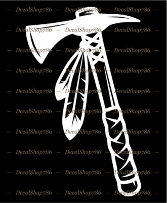 Native American Indian Axe - Car/Truck/Window Vinyl Die-Cut Peel N' Stick Decals