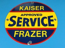 Vintage Kaiser Frazer Porcelain American Gas Automobile Service Dealer Sign Vintage Kaiser Frazer Porcelain American Gas Automobile Service Dealer Sign