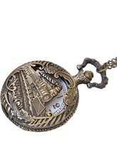 Vintage Bronze Quartz Pocket Watch Train Locomotive Engine Design Gift Men Women