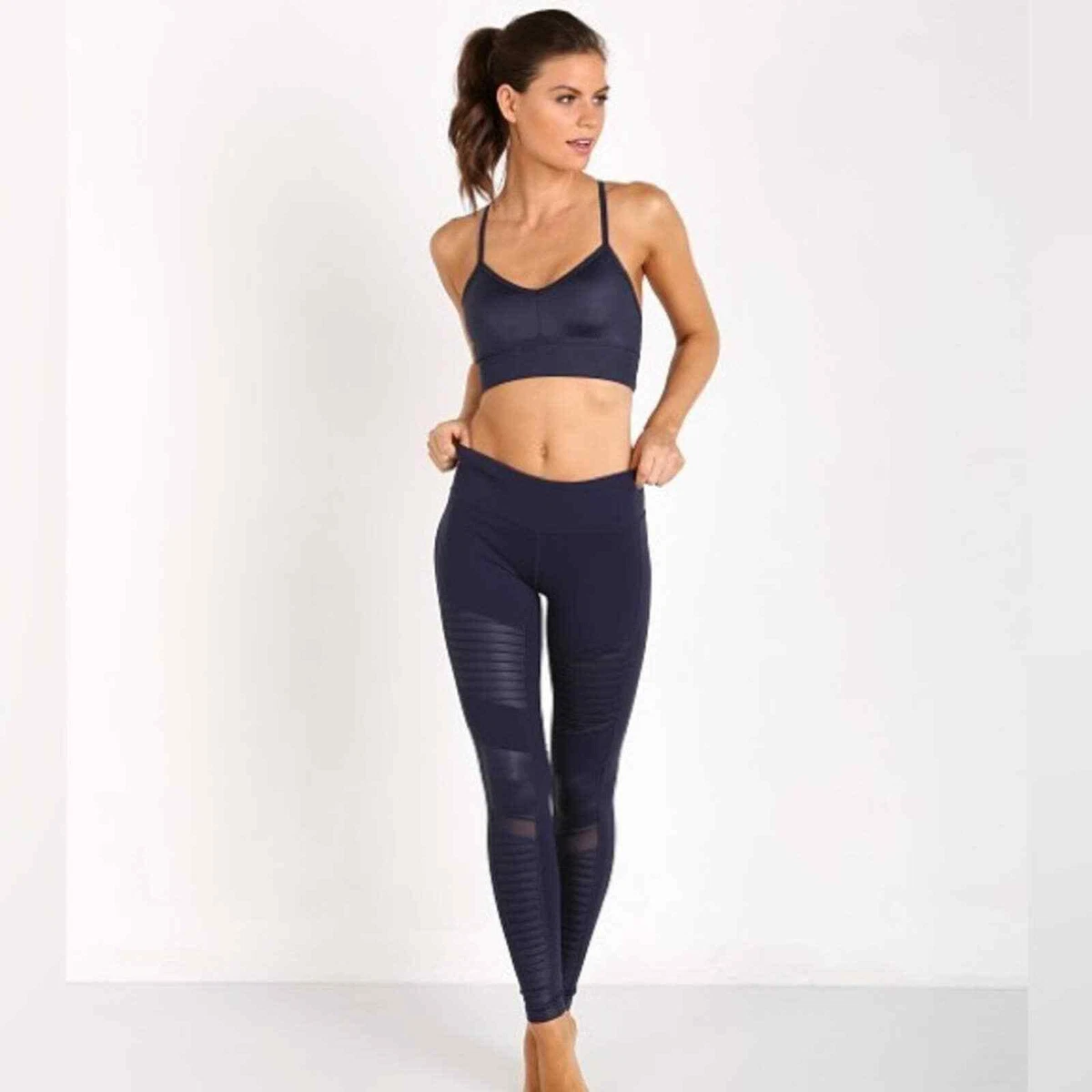 ALO Yoga | Moto Leggings In Navy Size: Medium