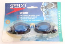 Speedo Sprint Competitive Swim Goggles Neoprene Seal, Adjustable Adult / Youth