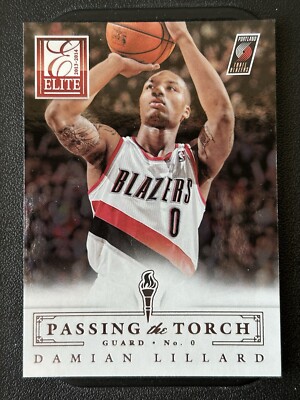 2013-14 PANINI ELITE PASSING THE TORCH LILLARD / DREXLER CARD #14