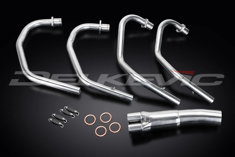 Cabezales de escape de acero inoxidable 4-1 para Honda CB400 F 1975-1977 Delkevic Foto 3 de 4