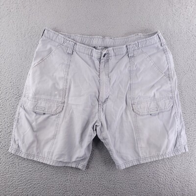 Wrangler Shorts mens 40 Gray Fishing Canvas Cotton Distressed