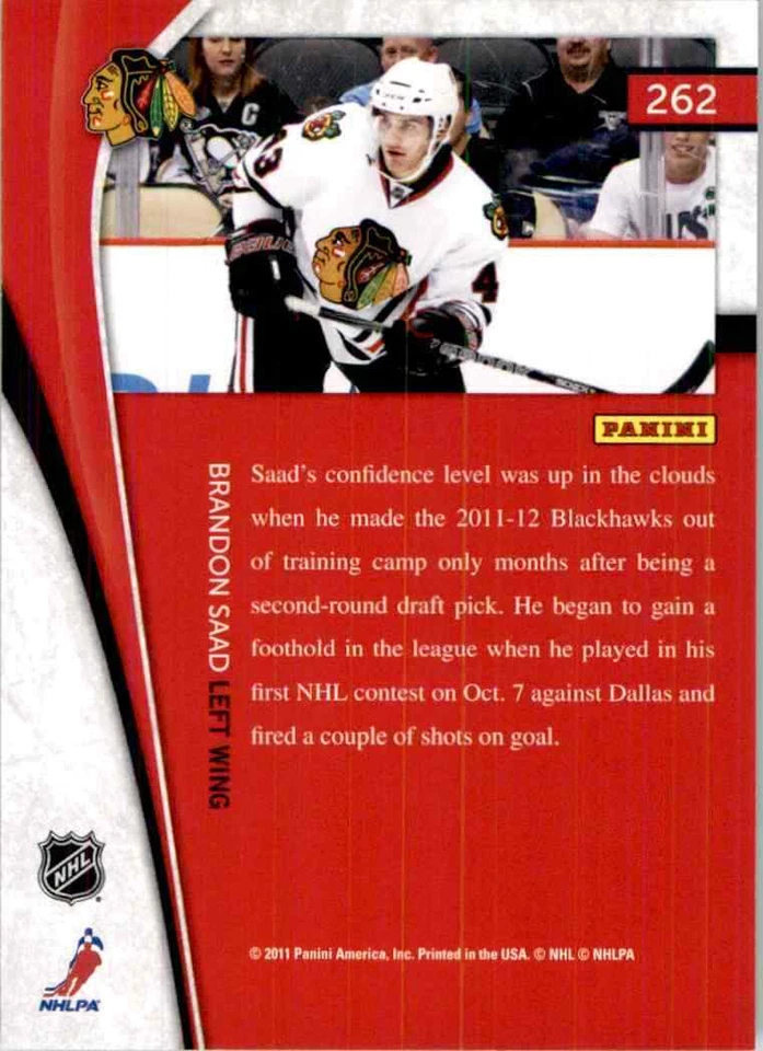 2011-12 Pinnacle Rink Collection Brandon Saad #262 - Image 2 of 2