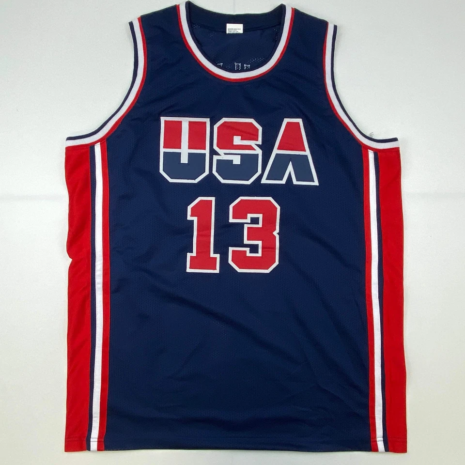 Camiseta azul autografiada/firmada de Chris Mullin 1992 Dream Team Juegos Olímpicos de Estados Unidos certificado de autenticidad JSA Foto 4 de 4