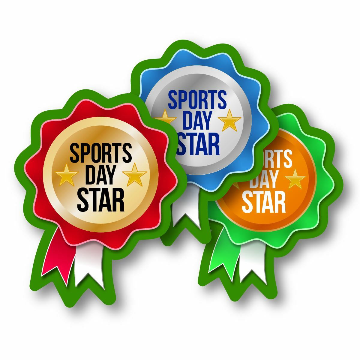 54 Sports Day Rosette Reward Stickers for Teachers, Parents and Schools