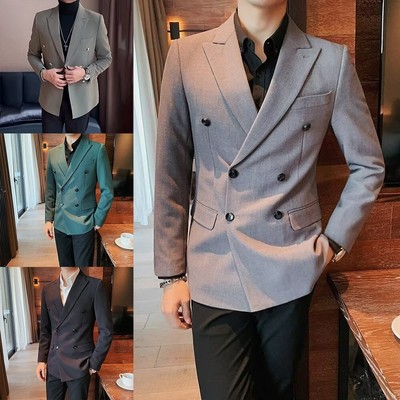 Maßgeschneiderter Slim Fit Blazer mit Zweireiher Design für Männerkleidung au