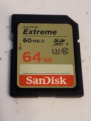 Sandisk 64GB extreme 60mb u3 class 10 SD card