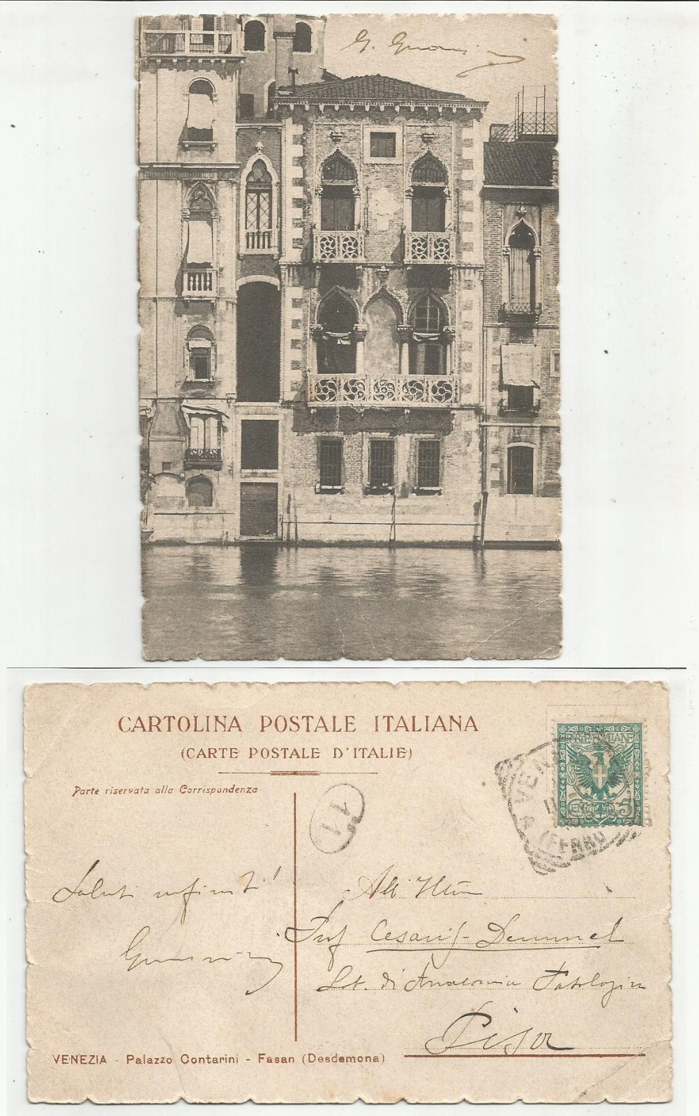 VENICE (105) - VENICE Palazzo Contarini-Fasan (Desdemona) - Fp/Vg 1903