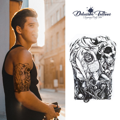 ZHONG KUI - GHOST HUNTER TEMPORÄRES TATTOO, SCHÄDEL, HERREN, DAMEN, KINDER, LARGE