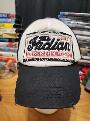 The Indian Hat Skeleton Dink #7 Black White Distressed 3D Mesh