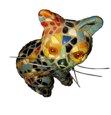 BARCINO Multicolor Mosaic Tiles CAT FIGURINE Spain 3.5 