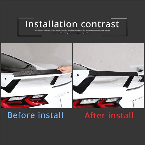 Dry Carbon Car Rear Spoiler Wing Trim Accessories Kit For Corvette C8 2020-2024 - Picture 10 of 17