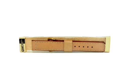 Bracelet de montre en veau blond norvégien GEMEX 16 mm vintage neuf dans son emballage d'origine (#4) - Photo 1 sur 4