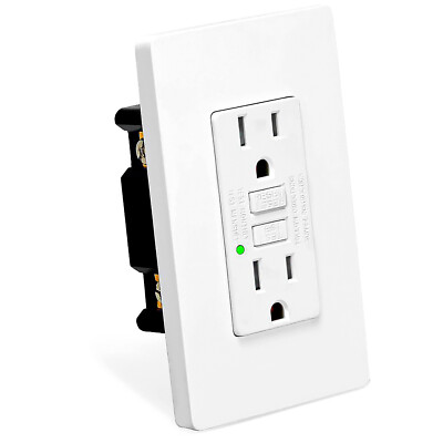 #ad Smart Technology Ground Fault Protection 15 AMP GFCI Outlet RESET TEST Button 1× $13.69