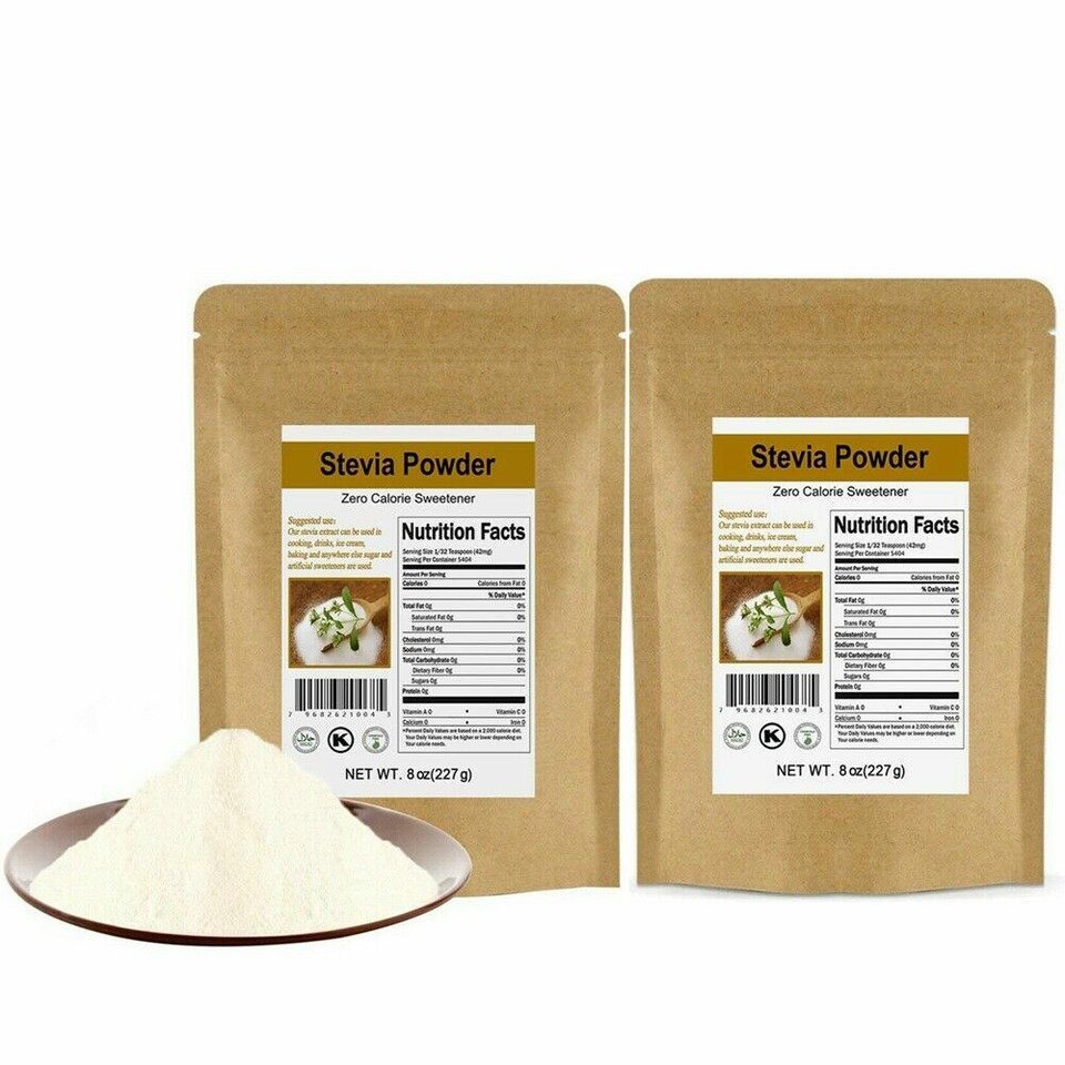 PURE STEVIA EXTRACT POWDER STEVIOSIDES NATURAL SWEETENER 0 Cal SUGAR ...