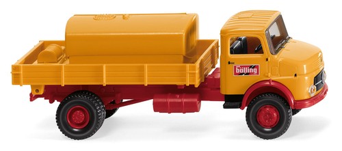 HO Scale Vehicles - 043802 - MB LAK flat bed tipper with Mounted Tank "Bölling" | Zustand: New