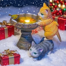Solar-Powered Cat Statue Garden Lantern - Courtyard Love Garden Art Decor