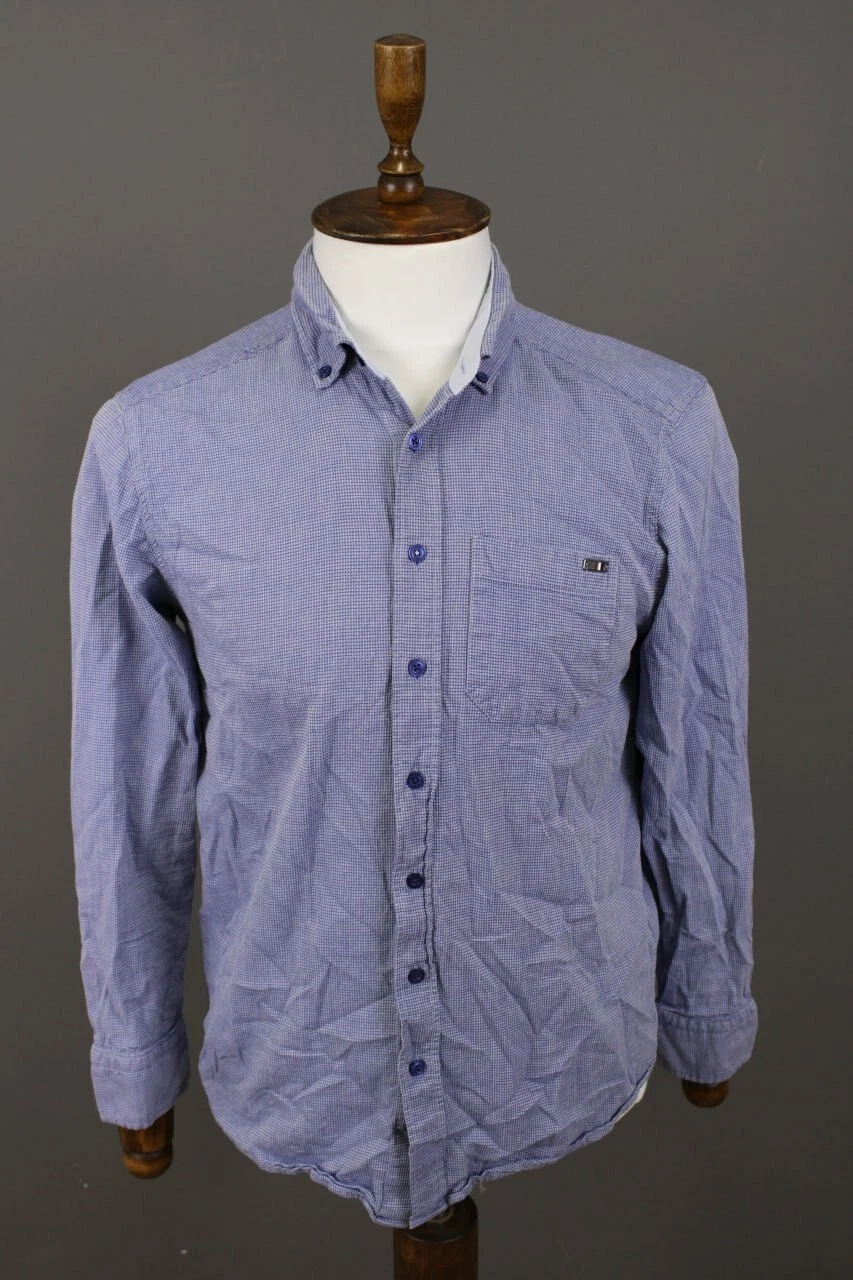 U.S. POLO ASSN Comfort Blue Long Sleeve Button Down Shirt Size M