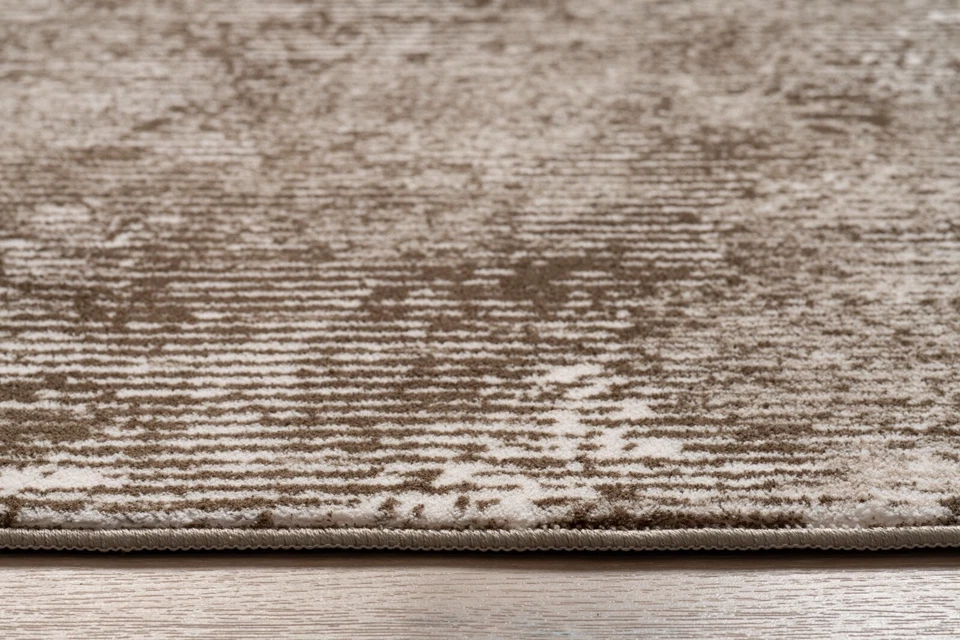 Non Slip Carpet Runner Rug, Machine Washable, PVC Rubber Backing, Brown & Beige - Image 4 of 4