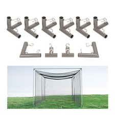 Rust Resistant 10 Pieces 1" Golf Frame Corner Kit DIY Canopy with Eye-Bolts