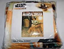 Star Wars The Mandalorian Disney Twin Raschel Blanket 60 x 80 NEW