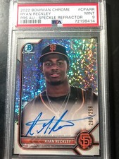 2022 Bowman Chrome RYAN RECKLEY RC AUTO SPECKLE REFRACTOR #d 290/299 PSA 9 MINT