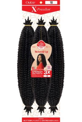 Outre X-Pression Twisted Up Crochet Hair - 3x Springy Afro Twist 24''