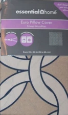 Essential Home Euro Pillow Cover Printed Pillowcase -  Chain Tan  26 x 26 in 