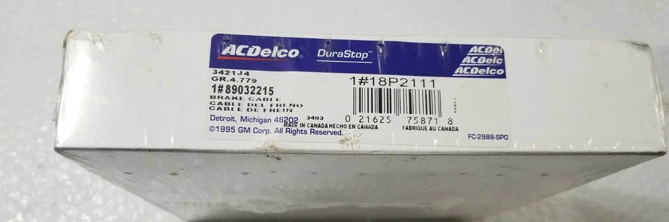 AcDelco Intermediate Parking Brake Cable Fit 92-95 Chevrolet GMC Blazer Chevy — 第 2/2 张图片