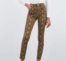 Zara Hi-Rise Python Snake Skin Print Skinny Jeans Size 2 Euro 34