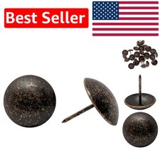 High-Quality 1-Inch Nailhead Pins for Furniture - 25 Dark Antique Brass Trim