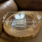 Vintage PYREX Clear Glass Bread Loaf Pan #214 Made In The USA