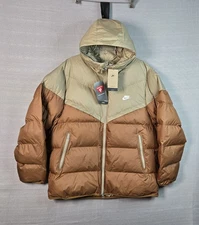 NIKE Windrunner Jacket XL Mens Brown Storm-FIT Primaloft Hooded Full Zip Puffer