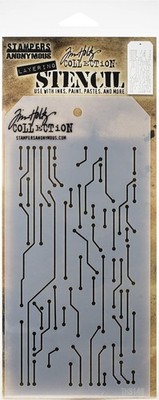 Tim Holtz - Stampers Anon Stencil, Circuit -Layered One Size, 