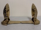 Vtg 1970s Carolina Brass Inc. Lg Clamshell BRASS BOOKENDS - PRISTINE — photo 6