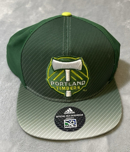 Portland Timbers MLS Adidas Flat Brim Snapback Hat Cap Green Adult Size NEW